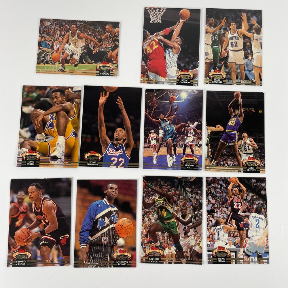 Vintage 1992-93 Topps Stadium Club NBA Basketball Card Lot 11 Bimbo Coles Shaw